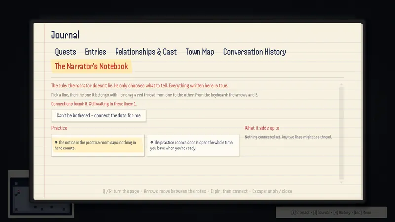 Screenshot from Universe: The Narrator's Notebook